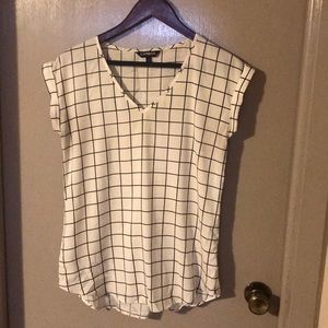 Express white silky short sleeve top